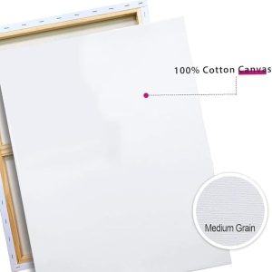 ARS® white BLANK Canvas Board 280 GSM 40 x 40 CM 100% Cotton Boards For Painting, Acrylic Pouring, Oil Paint Dry & Wet - Image 5