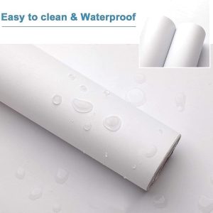 ARS® (300 x 60cm) Matte white Contact Paper Self-Adhesive Wallpaper Decorative Removable Wallpaper with PVC Waterproof Oil-proof for Kitchen Countertop Cabinet Furniture - Image 4