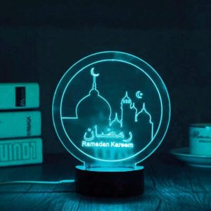 ARS® 3D Ramadan Kareem Night Light led lamp 7 Colors Touch USB Charge Desk Table Bedroom Decoration Gift muslim allah - Image 4