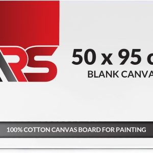 ARS® Blank Canvas 50 x 95 cm White - this premium-quality canvas 100% Cotton Artist Canvas Boards For Painting, Acrylic Pouring, Oil Paint Dry & Wet Art Media - Image 1