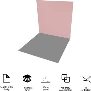 ARS® Photo Backdrop Boards Kit, 2 in 1 Food Photography Backdrop Board, Tabletop Flat Lay Product Photography Props Realistic Surface for Jewelry Cosmetics PinkBlue & WhiteGray 2 Pack 1.8x1.8ft - Image 5