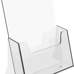ARS® A6 Brochure Holder Injection Mould, Crystal Clear acrylic, Construction Booklet, Flyer Menu Display Dispenser Office, Restaurants Reception Portrait,Clear - Image 3
