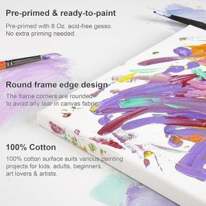 ARS® (Pack of 2) Blank Canvas 60Cm X 90 Cm White - 100% Cotton Artist Canvas Boards For Painting, Acrylic Pouring, Oil Paint Dry & Wet Art Media, White Canvas - Image 7