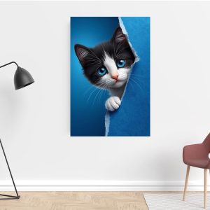 ARS® Cute Cat Canvas Wall Art for Decoration Frame easy to hang, 90x60cm, 1Pcs - Image 2