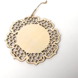 ARS® Eid Mubarak Lantern Mirror Hollow Hanging Pendant Wooden Ornament Ramadan Eid Hanging Sign Wall Door Decoration Ramadan Decoration Muslim Islam Festive Party Home Decor - Image 8