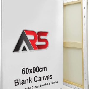 ARS® Blank Canvas 60Cm X 90 Cm White - 100% Cotton Artist Canvas Boards For Painting, Acrylic Pouring, Oil Paint Dry & Wet Art Media, Scb5240 - Image 1