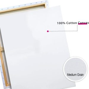 ARS® Blank Canvas 60Cm X 90 Cm White - 100% Cotton Artist Canvas Boards For Painting, Acrylic Pouring, Oil Paint Dry & Wet Art Media, Scb5240 - Image 4