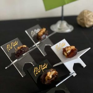 ARS® Transparent Acrylic Date holder plexiglass Ramadan decoration Eid gift Islamic decoration Muslim Eid decor Ramadan table decoration iftar dates bismillah acrylic Set of 5 - Image 9