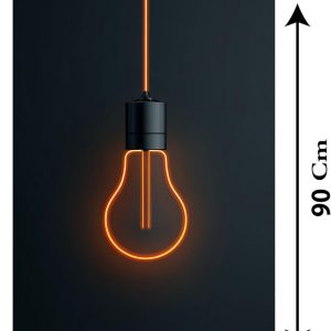 ARS® Modern Light Bulb Canvas Wall Art – Minimalist Neon Lighting Poster with Frame, 60 × 90 cm, 1 Piece Wall Decor for Living Room & Office - Image 3