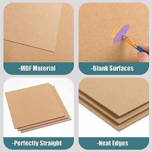 ARS® 3 Pieces, 3Mm Mdf Diy Rectangular 40 X 60 Cm Brown - Image 4