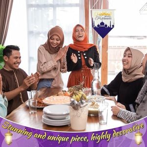 ARS® 2 Pieces Ramadan Kareem Hanging Canvas Sign Eid Mubarak Hanging Canvas Sign Ramadan hanging sign Eid Mubarak sign for Ramadan Kareem Eid Mubarak Home Decor Party Supplies - Image 4