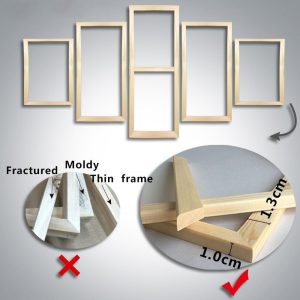 ARS® 5 Piece Canvas Wall Art Koran Page Stock Photo Painting Muslim Islamic Culture Picture The Koran Arabic Calligraphy Home Wall Decor for Bedroom Framed Stretched Ready to Hang(60Wx32H inches) - Image 7