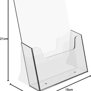 ARS® A5 Brochure Holder Injection Mould, Crystal Clear acrylic, Construction Booklet, Flyer Menu Display Dispenser Office, Restaurants Reception Portrait,Clear - Image 3