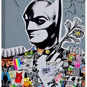 ARS® Banksy Graffiti Street Canvas Paintings Wall Batman Pop Prints Posters Modern Home Decorations Kids Room Decor Framed Ready To Hang 24"x36" - Image 4