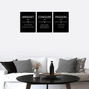 ARS® Motivational Wall Art Poster Office Decor Inspirational Mindset Passion Conquer Canvas Print Art Positive Quotes Poster Prints Inspiration Entrepreneur Wall Decor for Home (36''Wx 16''H) - Image 4