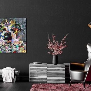 ARS® Dog Wall Decor for Teen Bedroom Decor - Graffiti Animal Canvas Wall Art for Teen Room Decor - Abstract Wall Painting Ready to Hang Size (60 x 60CM) - Image 4