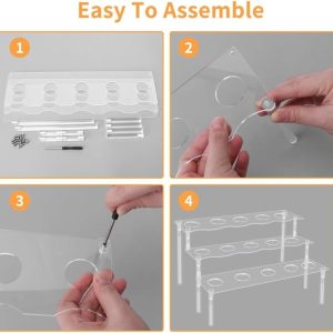 ARS® 15 Holes Cupcake Stand, AZONEE Ice Cream Cone Holder Stand with 3 Layers, Clear Acrylic & 1.26-inch Diameter for Parties and Displays - Image 6