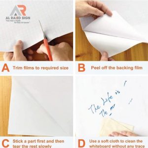 ARS® Self Adhesive Whiteboard Sticker Removable Wall Vinyl Peel and Stick Paper School, Office, Home, College Students Painting Wallpaper (60x200cm) - Image 4