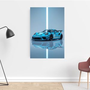 ARS® Porsche 911 GT3 car Canvas Wall Art for Decoration Frame easy to hang, 90x60cm, 1Pcs - Image 2