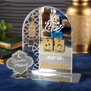 ARS® Ramadan Decorations Acrylic Advent Countdown Calendar, Eid Ramadan Table Decorations for Home and Office Party, 30-Day DIY Gifts (Silver) - Image 5