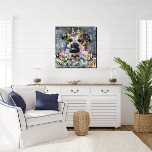 ARS® Dog Wall Decor for Teen Bedroom Decor - Graffiti Animal Canvas Wall Art for Teen Room Decor - Abstract Wall Painting Ready to Hang Size (60 x 60CM) - Image 7