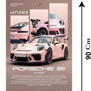 ARS® Porsche 911 GT3 car Canvas Wall Art for Decoration Frame easy to hang, 90x60cm, 1Pcs - Image 3