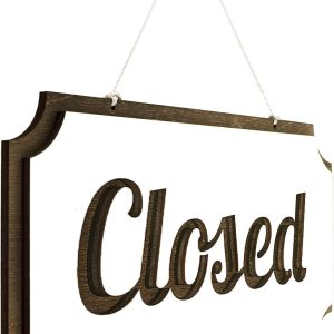 ARS® Rustic Wooden Open Closed Sign - Double-Sided Vintage Style for Business - Decorative 12 х 15.24 cm - Image 6