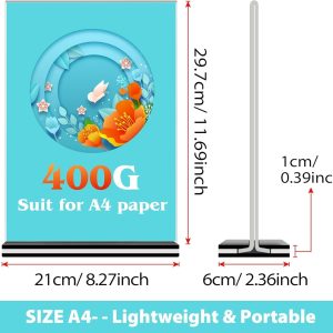ARS® Acrylic Sign Holder A4 Poster Menu Holder Double Sided Display Stands for Restaurant, Hotel, Promotions, Photo, Documents & More (A4 5 Pack) - Image 3