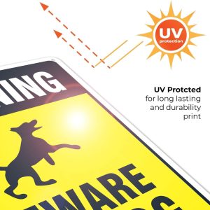 ARS® Beware of Dog Sign, Dog Warning Sign, 10x14 Rust Free Heavy 0.40 Aluminum, Long Lasting, Weather/Fade Resistant, Indoor/Outdoor Use, Easy Mounting - Image 5