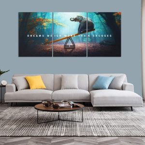 ARS® Motivational Posters Prints Entrepreneur Quote Canvas Wall Art Inspirational Wall Decor Elephant Picture Painting Motivation Artwork Decoration for Office Living Room Bedroom (48”Wx24”H) - Image 4
