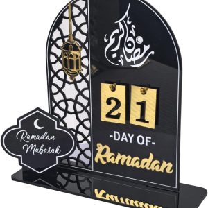 ARS® Ramadan Decorations Acrylic Advent Countdown Calendar, Eid Ramadan Table Decorations for Home and Office Party, 30-Day DIY Gifts﻿ (Black) - Image 6