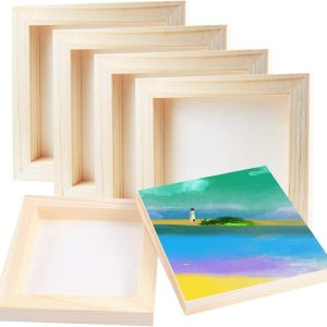 ARS® 10 Pcs 6x6 Wood Panel Boards, Unfinished Wood Canvas Wooden for Crafts, Painting Canvas, DIY Art Projects, Pouring, Arts Use with Oils, Acrylics - Image 4