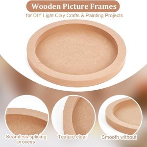 ARS® 3pcs Canvas Boards - Round Wood Painting Boards, 15cm & 20cm Diameter, Unfinished Wood Paint Pouring Panels for Crafts - Image 5