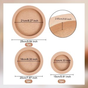 ARS® 3pcs Canvas Boards - Round Wood Painting Boards, 15cm & 20cm Diameter, Unfinished Wood Paint Pouring Panels for Crafts - Image 3