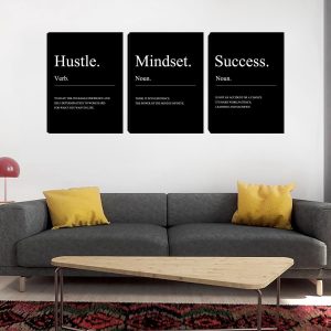 ARS® Motivational Wall Decor-Inspirational Hustle Canvas Wall Art, Positive Affirmation Wall Decor for Living Room Bedroom Classroom Office (36”Wx16”H) 3 Pieces - Image 5