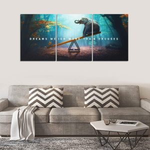 ARS® Motivational Posters Prints Entrepreneur Quote Canvas Wall Art Inspirational Wall Decor Elephant Picture Painting Motivation Artwork Decoration for Office Living Room Bedroom (48”Wx24”H) - Image 5