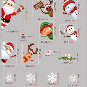 ARS® Christmas Window Clings, Christmas Window Stickers, Xmas Window Décor Ornaments Christmas Snowflake Party Supplies Deer Santa Clausfor for Home Shop Party Christmas Decorations - Image 3