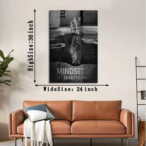 ARS® Abstract Posters Wall Tiger Mindset is Everything Motivational Wall -Canvas Print Frame Picture Painting for Office Hallway Home Decor Kids Room Gift-16"x20" - Image 5