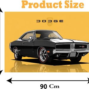 ARS® Dodge Challenger SRT Canvas Wall Art for Decoration Frame easy to hang, 90x60cm, 1Pcs - Image 2