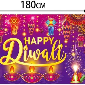ARS® Happy Diwali Backdrop for Home Diwali Banner Backdrop Festival of Lights Banner Deepavali Decorations Diwali Photo Booth Props Diwali Decorations - Image 4