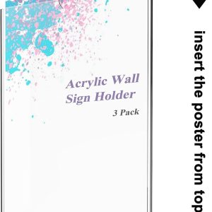 ARS® Acrylic Sign Holder 210 x 297mm Wall Mount, A4 Display Holder with Adhesive Tape Wall Mount Clear Photo Frames Paper Document Holder for Home, Office, Store, Restaurant (3 Pack) - Image 7