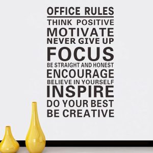 ARS® Office Rules Wall Decal Vinyl Wall Stickers Removable Wall Decor Art DIY Inspirational Quotes Sticker Mural for Offi - Image 5