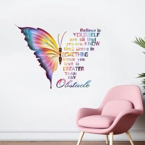ARS® Butterfly Believe in Yourself All That You Are Inspirational Quote Wall Decals Stickers, Colorful Positive Saying Decoration Bedroom Living Room Art, Motivational Phrase Home Kitchen Decor Gift - Image 4