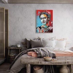 ARS® Famous People Portrait Printings Red Blue Pop Art Paintings Colorful Canvas Wall Art Prints and Posters Realismus Pictures for Living Room Modern Home Wall Decor Wooden Framed 24"x36" - Image 3