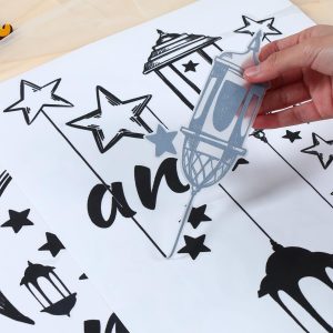 ARS® Ramadan Wall Stickers Decoration Eid Mubarak Decor Ramadan Kareem Stickers Wall Art Decals Moon Star Lantern Window Clings Wallpaper - Image 4