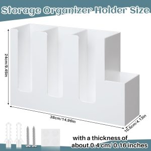 ARS® 4 Compartments Acrylic Coffee Cup and Lid Storage Organizer Holder Disposable Paper Cup Dispenser Organizer Plastic Lid Holder Accessories for Kitchen Bar Shop Party Supplies (White) - Image 7