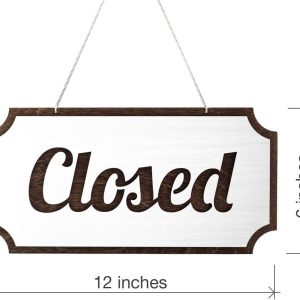 ARS® Rustic Wooden Open Closed Sign - Double-Sided Vintage Style for Business - Decorative 12 х 15.24 cm - Image 3