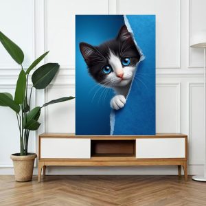 ARS® Cute Cat Canvas Wall Art for Decoration Frame easy to hang, 90x60cm, 1Pcs - Image 1
