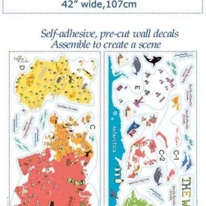 ARS® Kids Educational Removable World Map Peel and Stick Large Wall Decals Stickers for Children Nursery Bedroom Living Room - Image 3