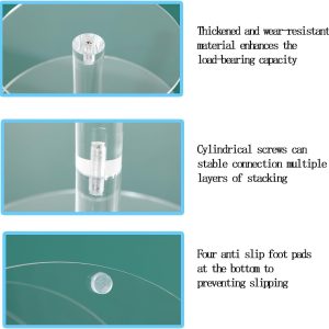 ARS® Acrylic Cupcake Stand, BetterJonny 4 Tier Transparent Square Dessert Tower Holder with Base Clear Cake Stand Display Tea Party Serving Platter for Wedding Party - Image 6